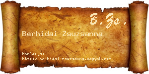 Berhidai Zsuzsanna névjegykártya